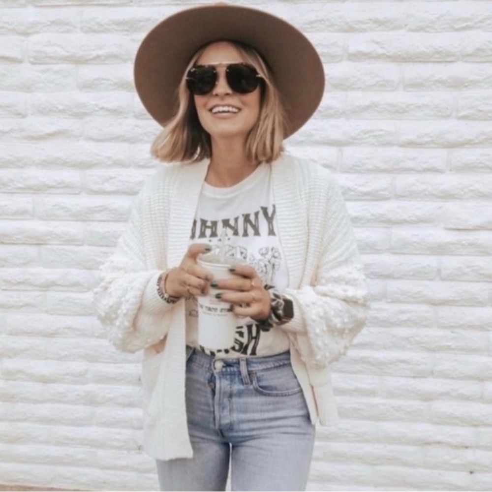 Madewell Bobble Pom Pom Knit Open Front
Cardigan - XL